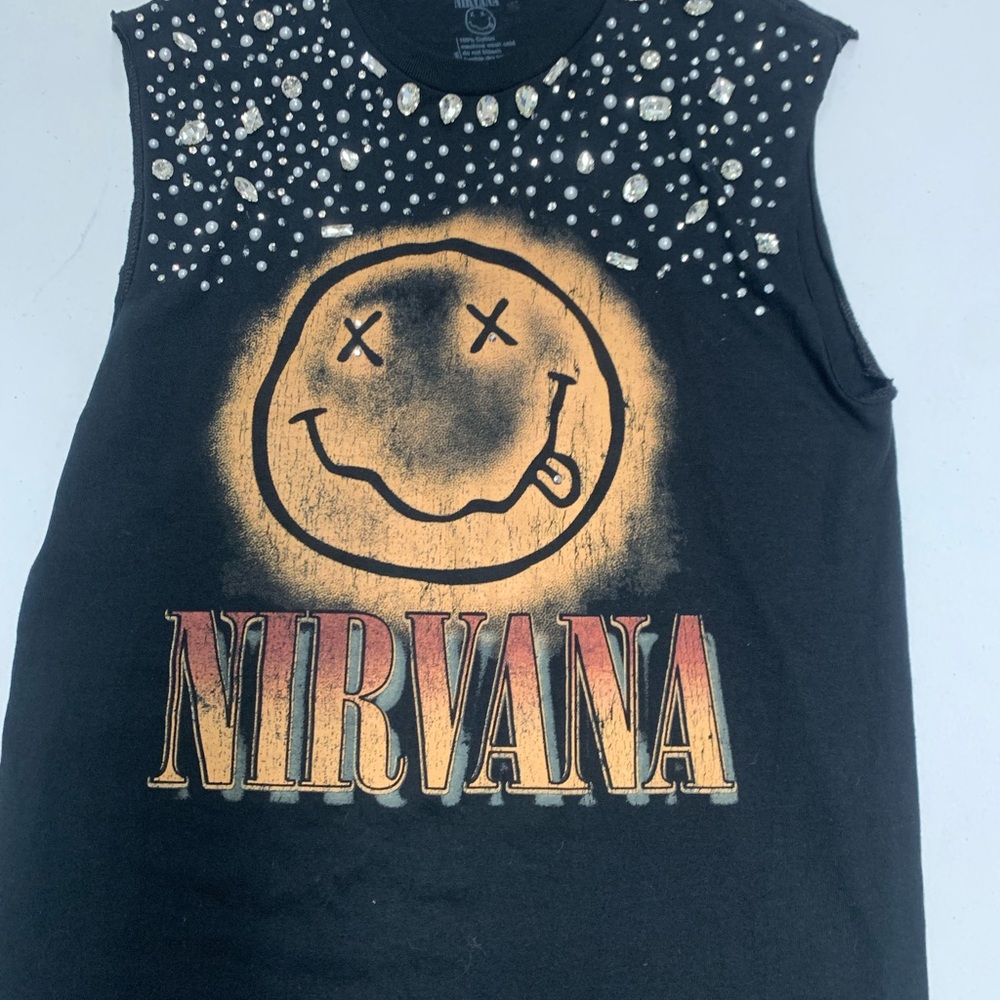 NIRVANA Black and Gold Kids Tank Top